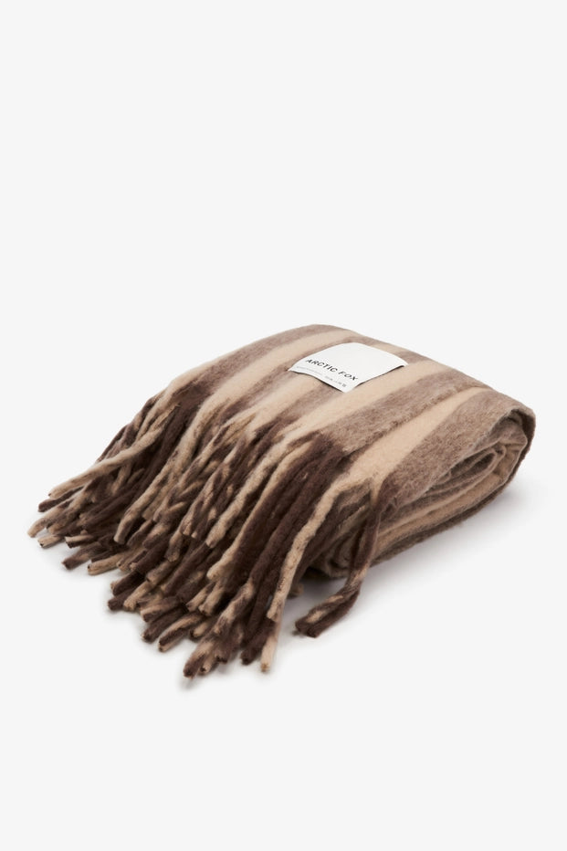 The Wool Stripe Throw - Burnt Umber Stripe