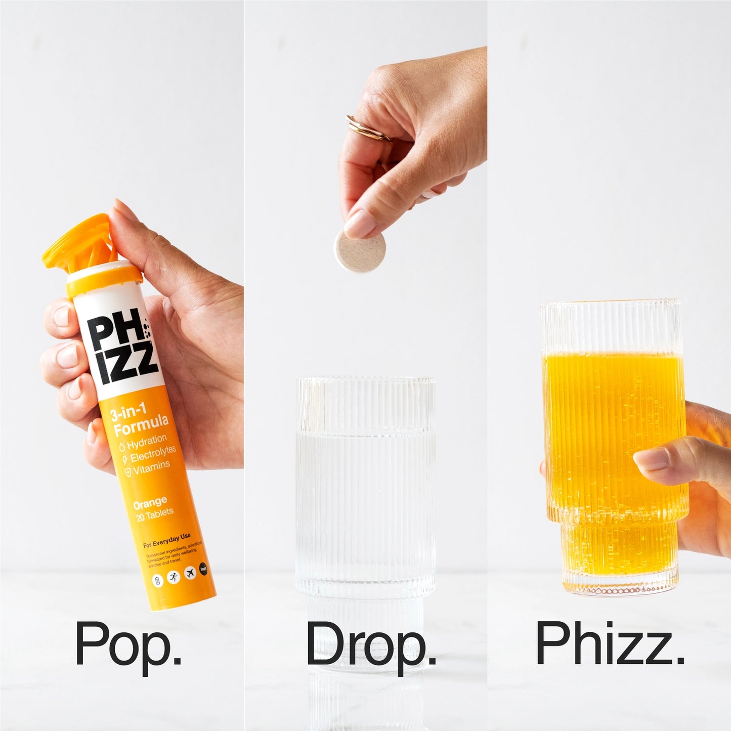 Phizz 20 Tablets 3-in-1 Effervescent - Orange