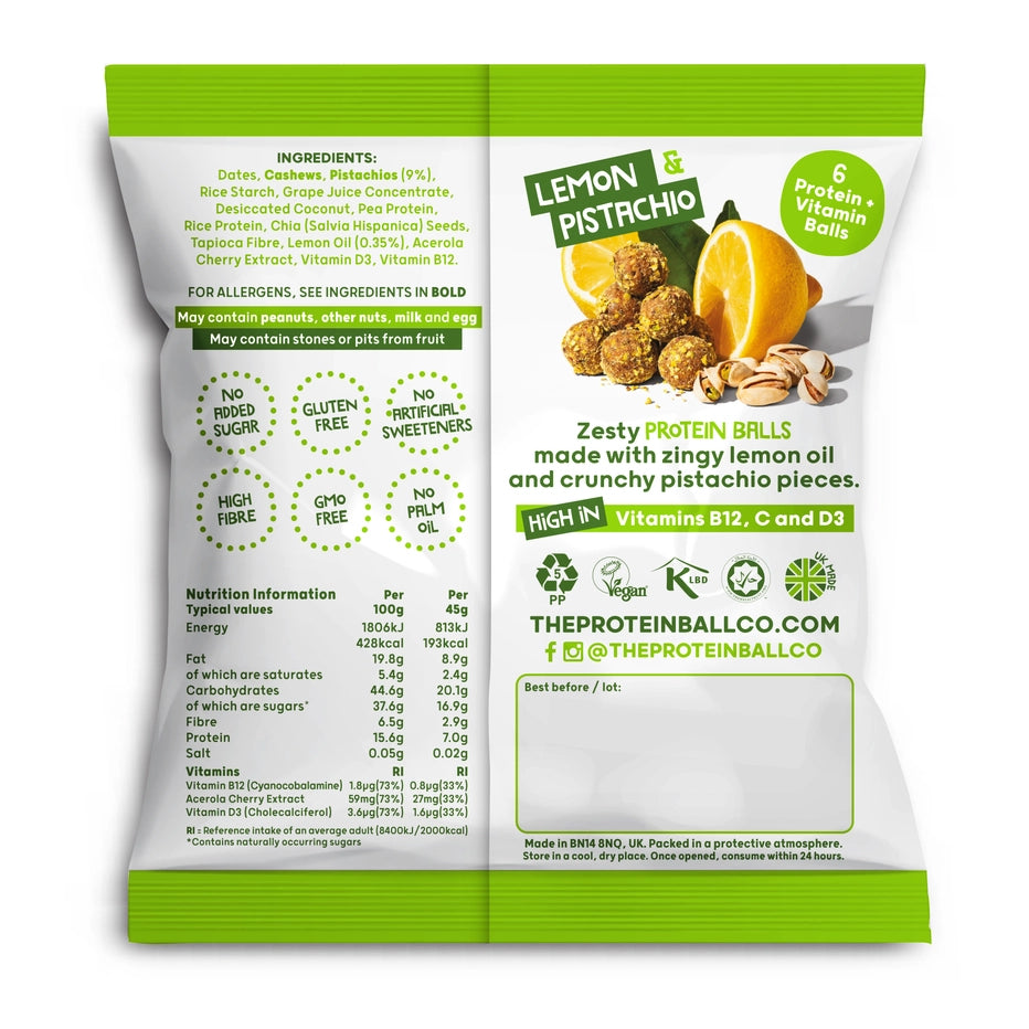 Lemon & Pistachio Protein + Vitamin Balls (10 packets)