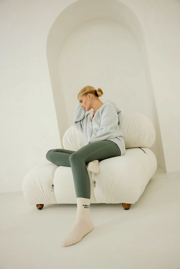 Gel Socks (Pilates) - 100% Bamboo - Off White