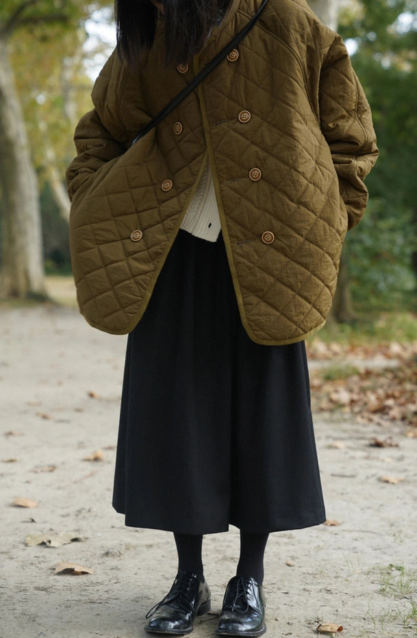 Oversized Button Quilted Jacket