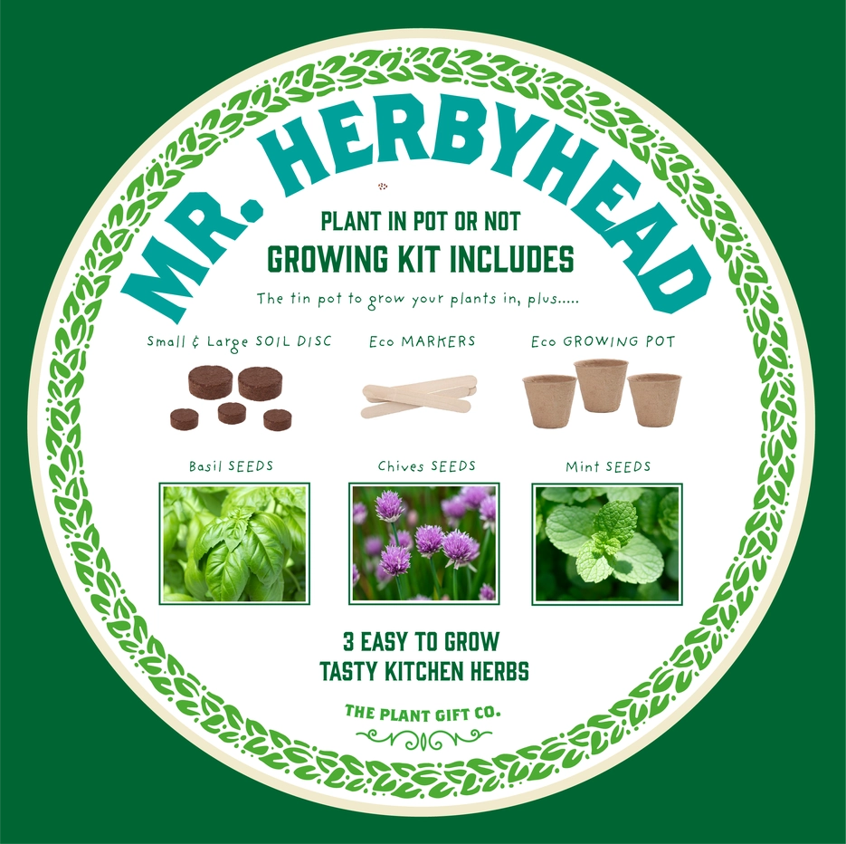 Mr. Herbyhead. Eco Grow Your Own Plant Kit