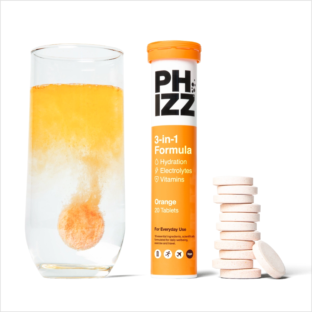 Phizz 20 Tablets 3-in-1 Effervescent - Orange