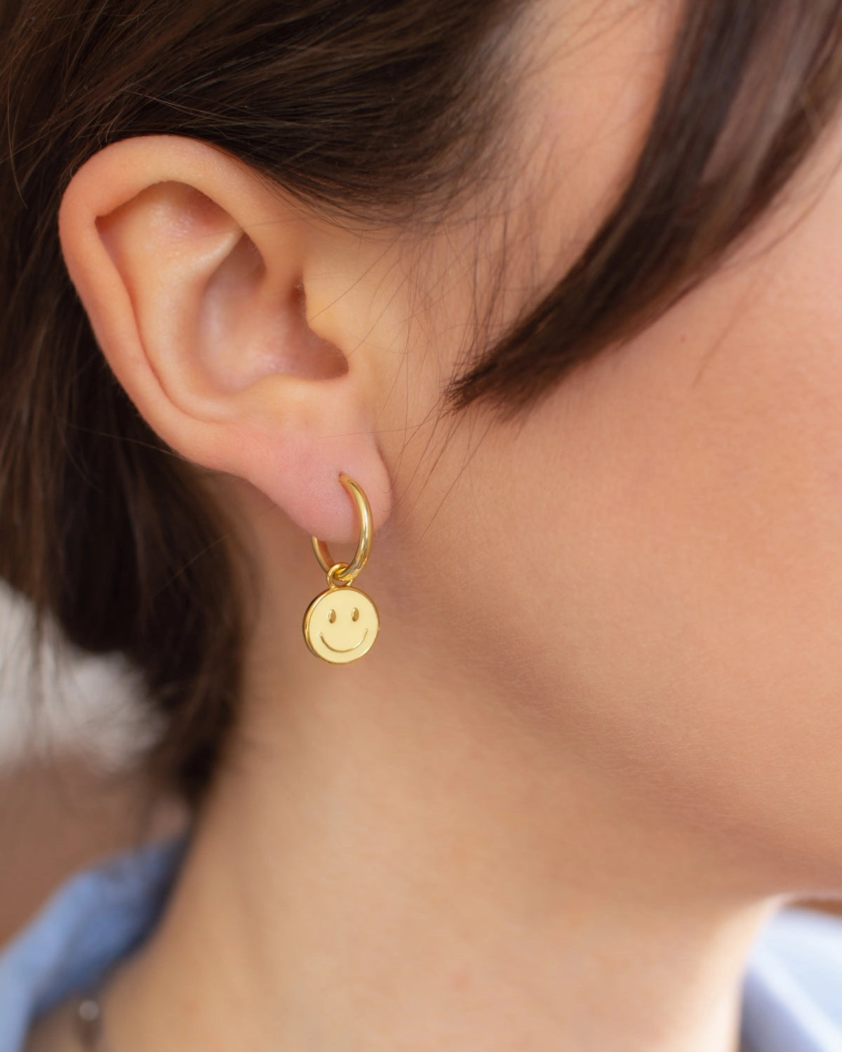 Smiley Hoop Earrings