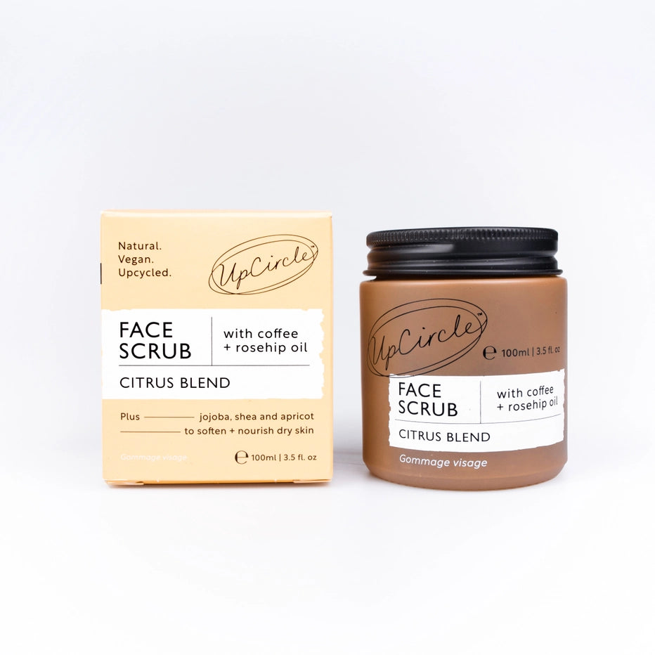 Face Scrub with Coffee + Rosehip [Citrus] Vegan Exfoliator