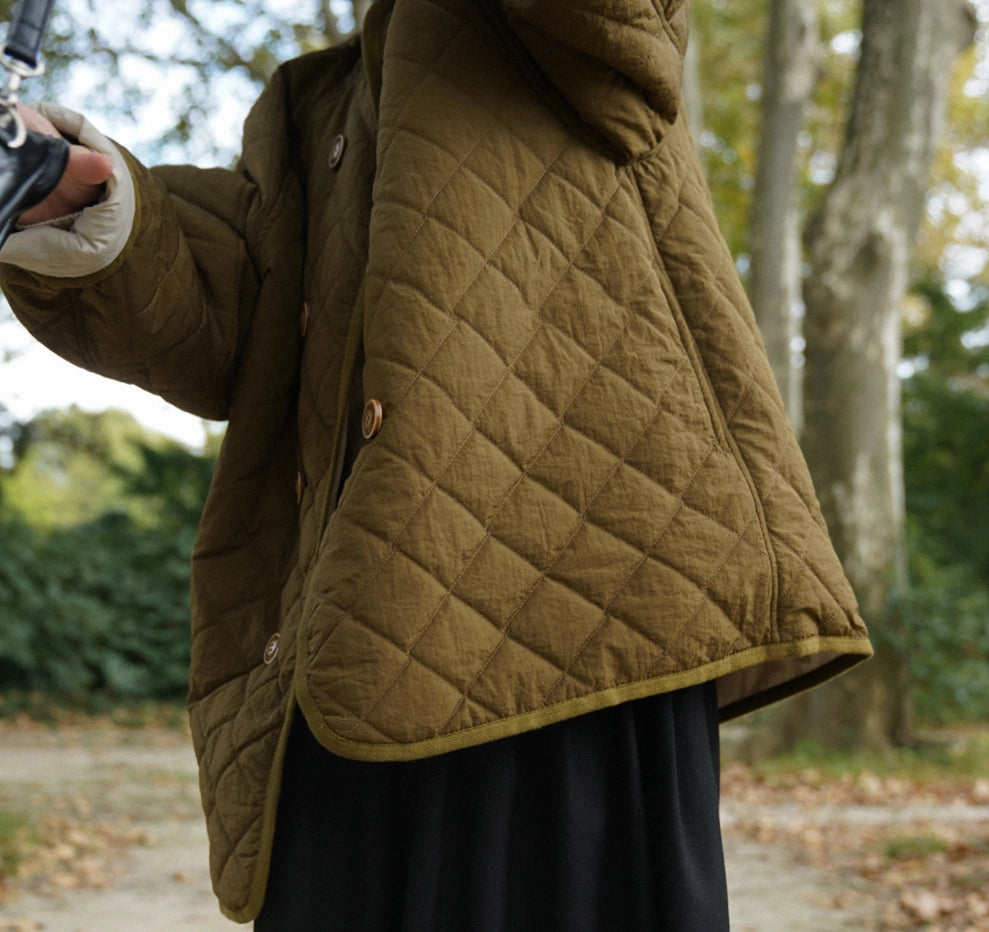 Oversized Button Quilted Jacket