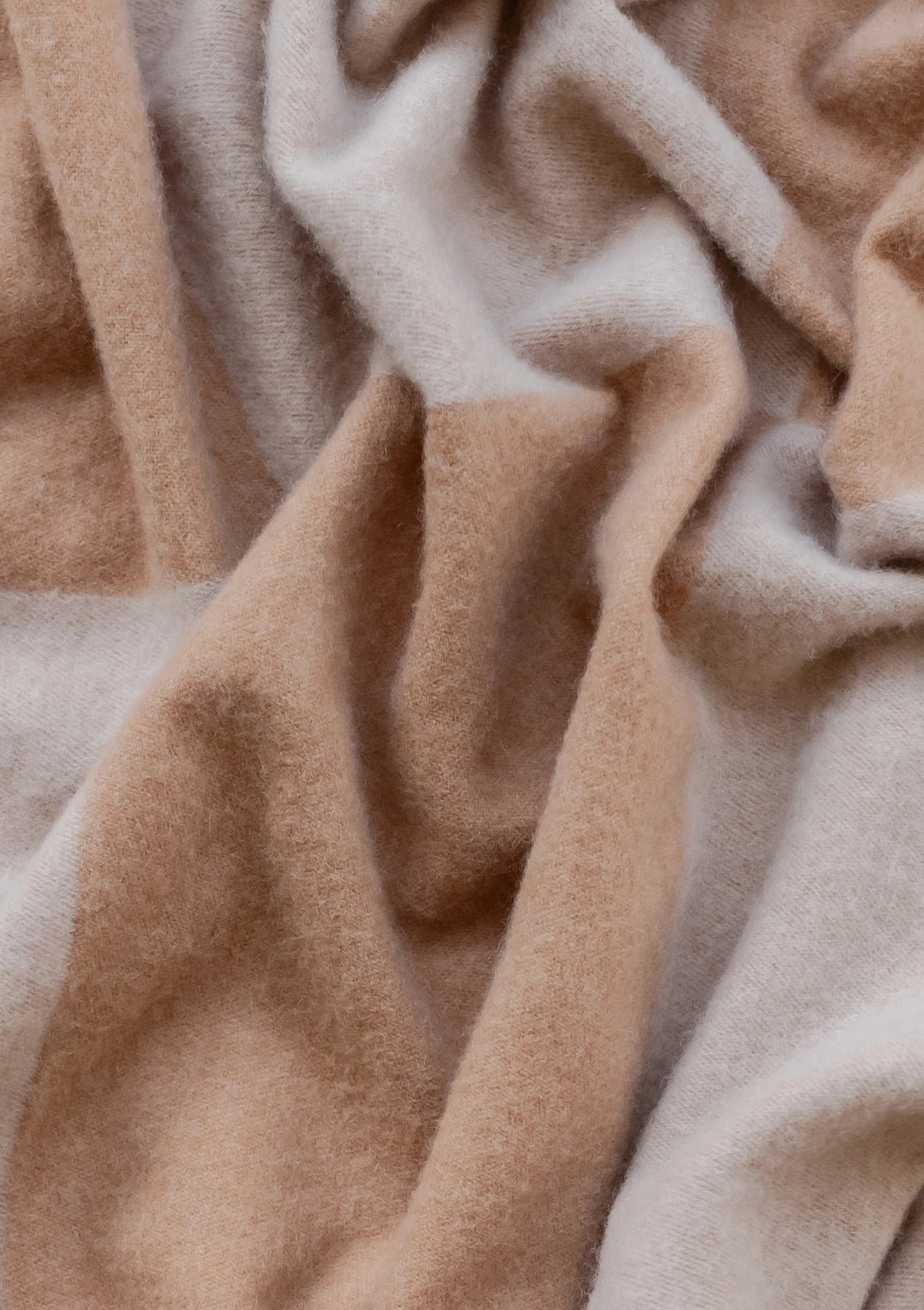 Cashmere & Merino Blanket in Neutral Checkerboard